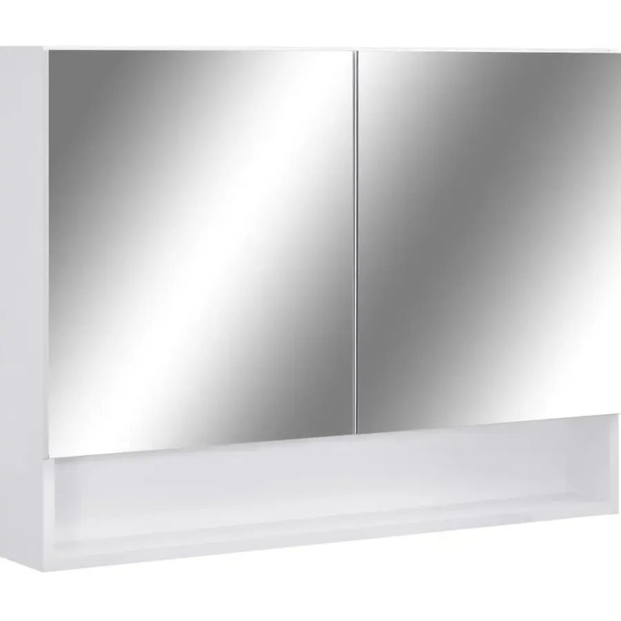 Spiegelkasten-vidaXL - Spiegelkast - Wit - MDF
