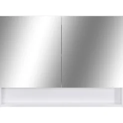 Spiegelkasten-vidaXL - Spiegelkast - Wit - MDF