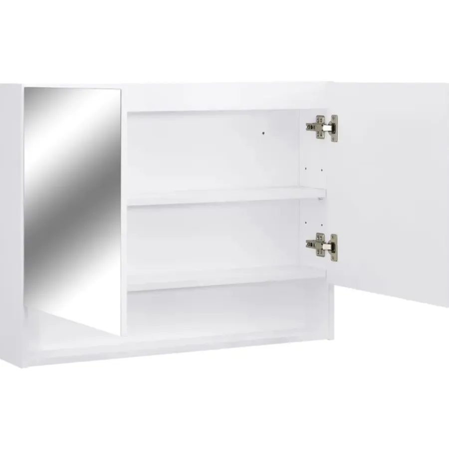 Spiegelkasten-vidaXL - Spiegelkast - Wit - MDF