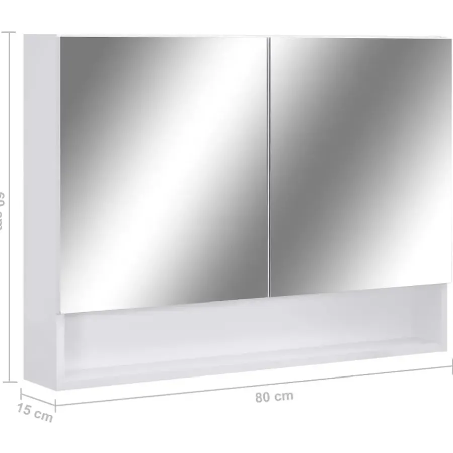 Spiegelkasten-vidaXL - Spiegelkast - Wit - MDF