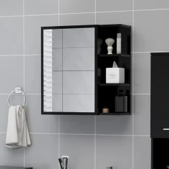 vidaXL - Spiegelkast - Zwart - Bewerkt hout