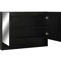 Spiegelkasten-vidaXL - Spiegelkast - Zwart - MDF