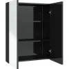 Spiegelkasten-vidaXL - Spiegelkast - Zwart - MDF