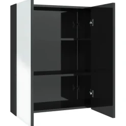Spiegelkasten-vidaXL - Spiegelkast - Zwart - MDF