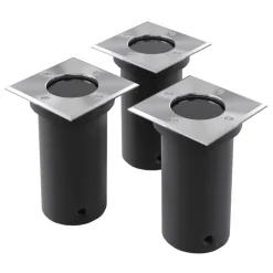 Grondspots-vidaXL - Spotlight - Zwart - Roestvrij staal - 3 stuks