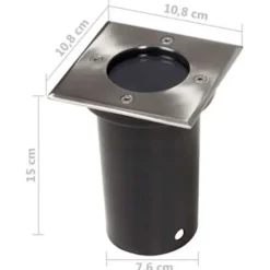 Grondspots-vidaXL - Spotlight - Zwart - Roestvrij staal - 3 stuks