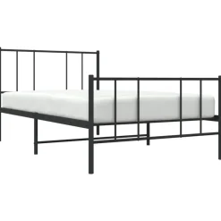 vidaXL - Staal Bed frame met hoofd- en voeteneinde - Zwart - Metaal - 90x200 cm