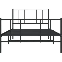 vidaXL - Staal Bed frame met hoofd- en voeteneinde - Zwart - Metaal - 90x200 cm