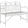vidaXL - Staal Tuinbank - Wit - 103,5x59x89 cm