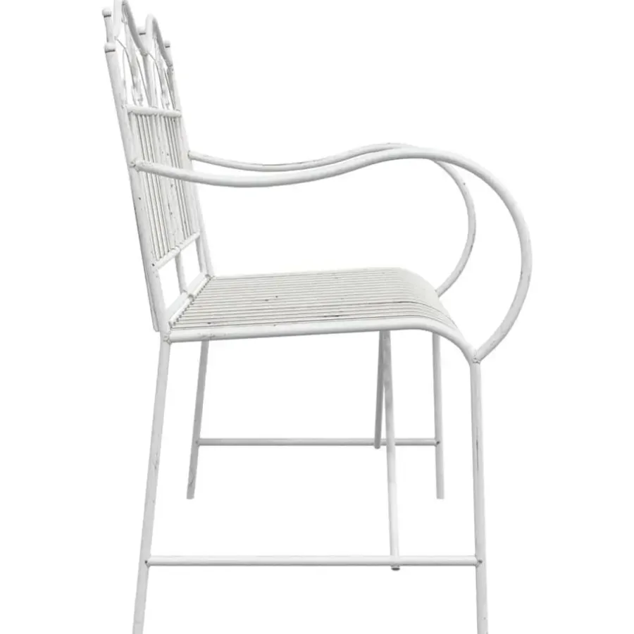 vidaXL - Staal Tuinbank - Wit - 103,5x59x89 cm