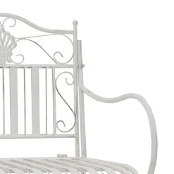 vidaXL - Staal Tuinbank - Wit - 103,5x59x89 cm