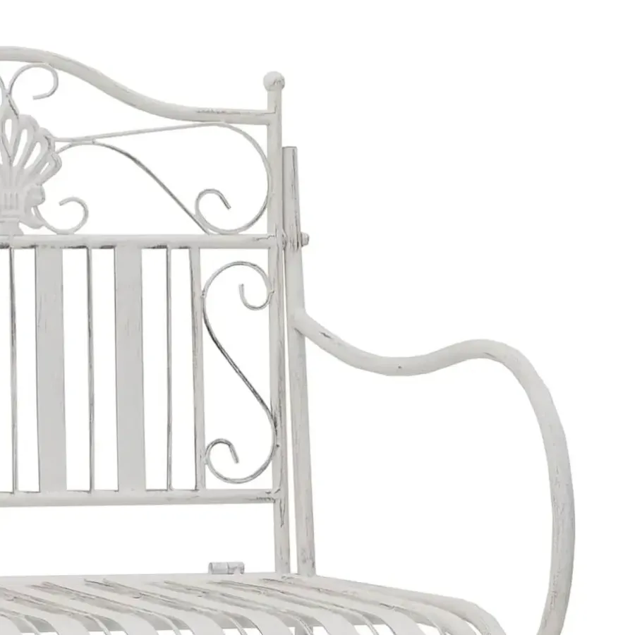 vidaXL - Staal Tuinbank - Wit - 103,5x59x89 cm
