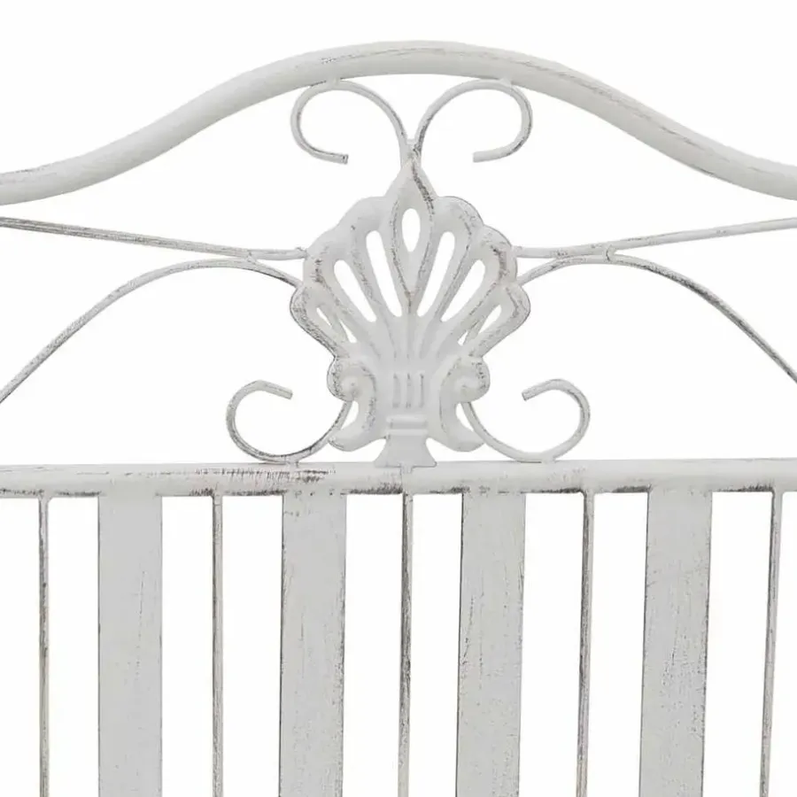 vidaXL - Staal Tuinbank - Wit - 103,5x59x89 cm