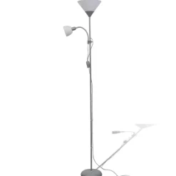 Staande Lampen-vidaXL - Staande Lamp - Grijs - Staal
