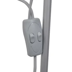 Staande Lampen-vidaXL - Staande Lamp - Grijs - Staal