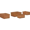 Opbergmanden-vidaXL - Stapelbare Mandenset - Bruin - Wicker