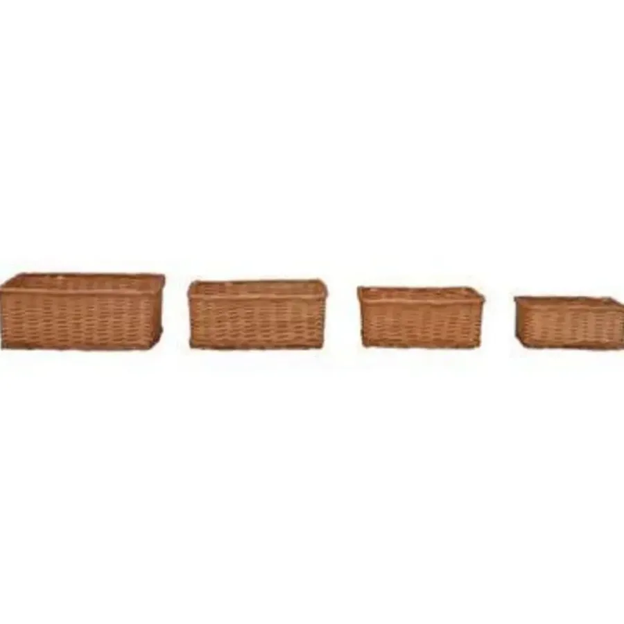 Opbergmanden-vidaXL - Stapelbare Mandenset - Bruin - Wicker