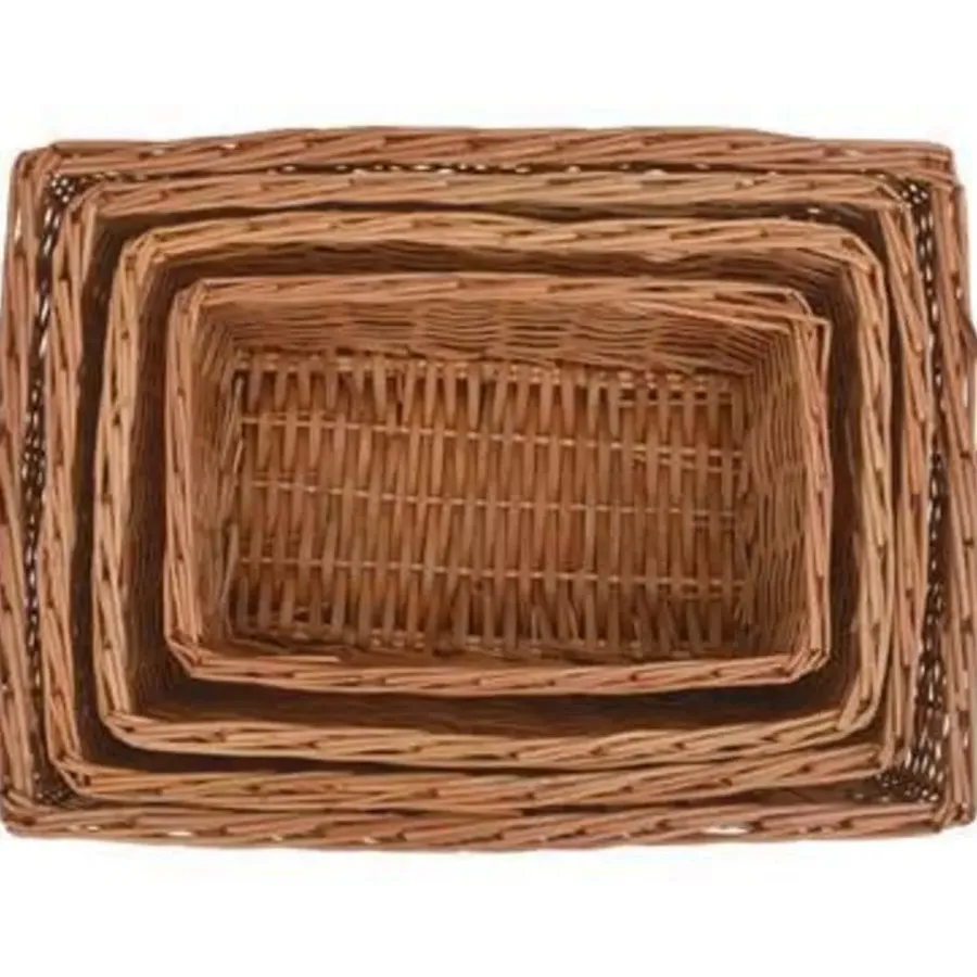 Opbergmanden-vidaXL - Stapelbare Mandenset - Bruin - Wicker