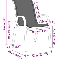 vidaXL - Stapelbare Tuinstoel - Zwart - Stof