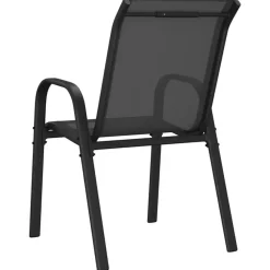 vidaXL - Stapelbare Tuinstoel - Zwart - Stof