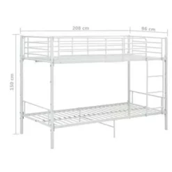 1-Persoons Bedden-vidaXL - Stapelbed - Wit - metaal - 90x200 cm