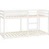 vidaXL - Stapelbed met zijladder - Wit - Massief grenenhout - 90x200 cm