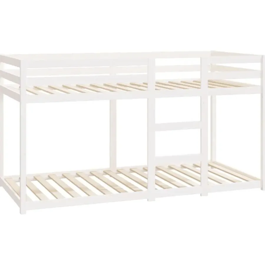 vidaXL - Stapelbed met zijladder - Wit - Massief grenenhout - 90x200 cm