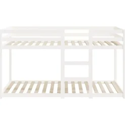vidaXL - Stapelbed met zijladder - Wit - Massief grenenhout - 90x200 cm