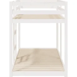 vidaXL - Stapelbed met zijladder - Wit - Massief grenenhout - 90x200 cm