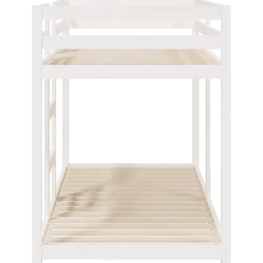 vidaXL - Stapelbed met zijladder - Wit - Massief grenenhout - 90x200 cm