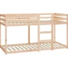 vidaXL - Stapelbed met zijladder - Naturel - Massief grenenhout - 90x200 cm