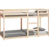 Kinderbedden-vidaXL - Stapelbed met zijladder - Naturel - Massief grenenhout - 75x190 cm