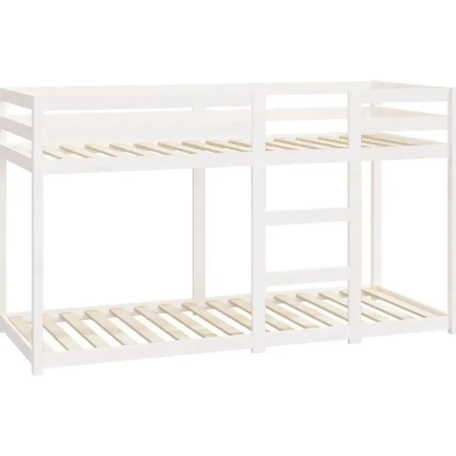 vidaXL - Stapelbed met zijladder - Wit - Massief grenenhout - 75x190 cm