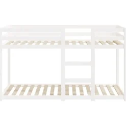 vidaXL - Stapelbed met zijladder - Wit - Massief grenenhout - 75x190 cm
