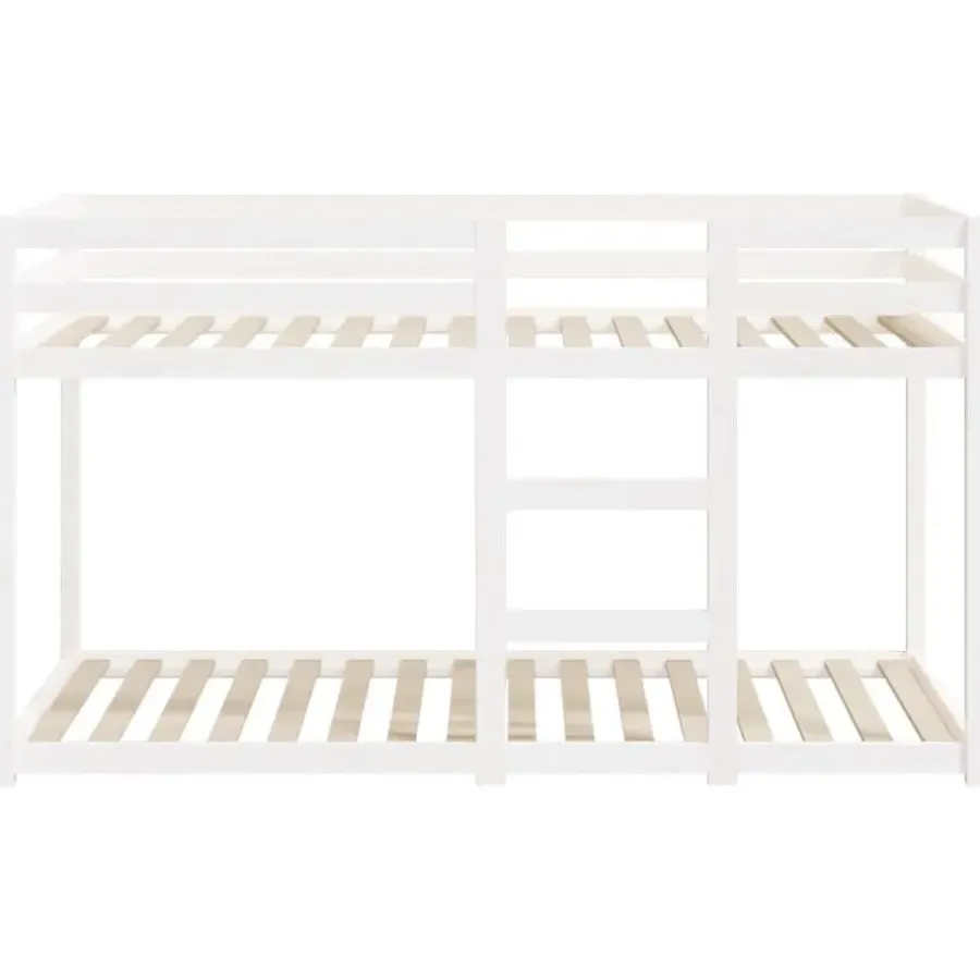 vidaXL - Stapelbed met zijladder - Wit - Massief grenenhout - 75x190 cm