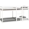 Kinderbedden-vidaXL - Stapelbed met zijladder - Wit - Massief grenenhout - 80x200 cm