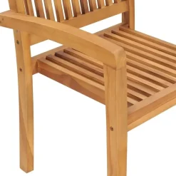 Tuinstoelen-vidaXL - Stapelstoelen - Kussens - Grijs - Hout - 4 stuks