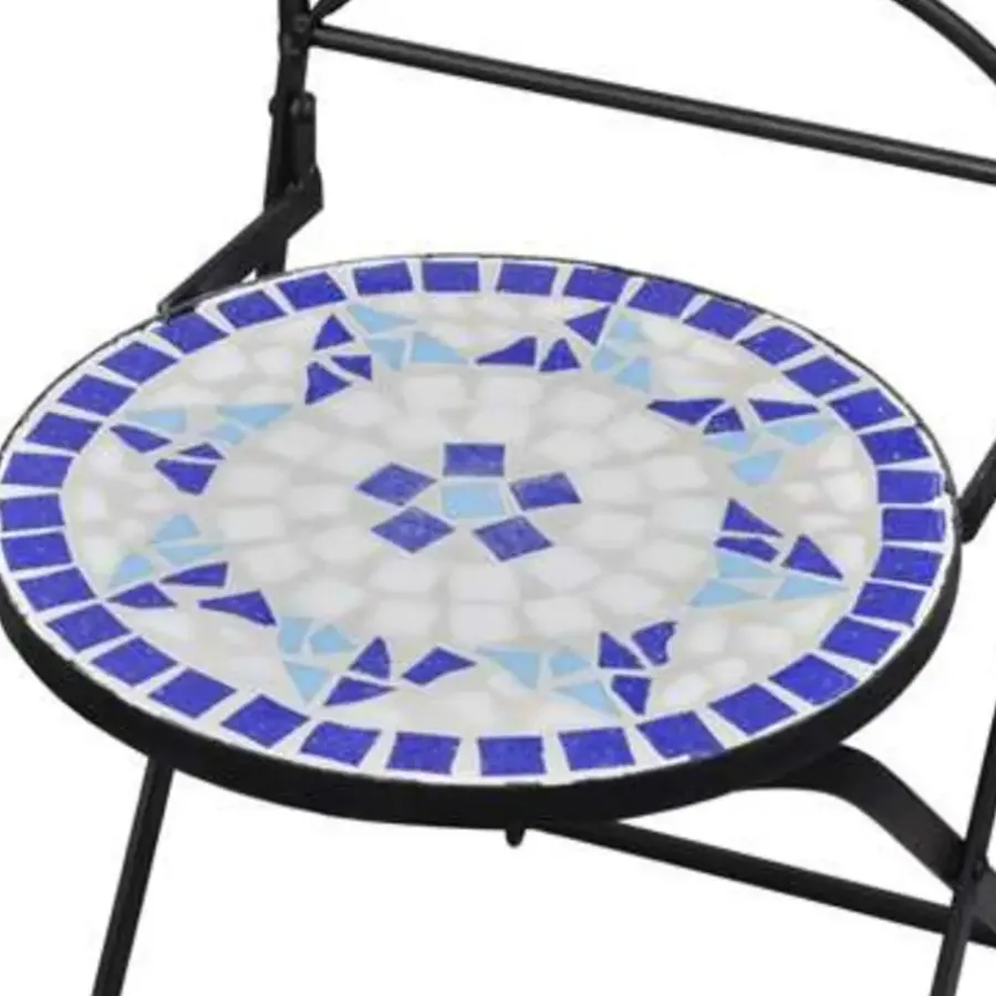 vidaXL - Stoel - Blauw - Keramiek