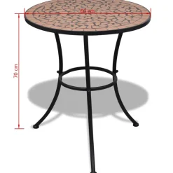 Bistro- & Balkonsets-vidaXL - Stoel - Bruin - Keramiek