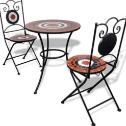 Bistro- & Balkonsets-vidaXL - Stoel - Bruin - Keramiek