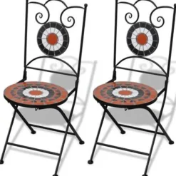 Bistro- & Balkonsets-vidaXL - Stoel - Bruin - Keramiek