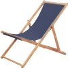 vidaXL - Strandstoel - Blauw - Stof
