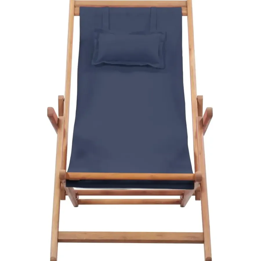 Kamperen En Outdoor-vidaXL - Strandstoel - Blauw - Stof