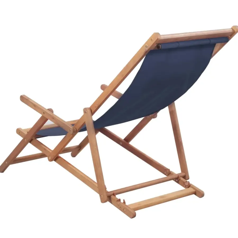 Kamperen En Outdoor-vidaXL - Strandstoel - Blauw - Stof