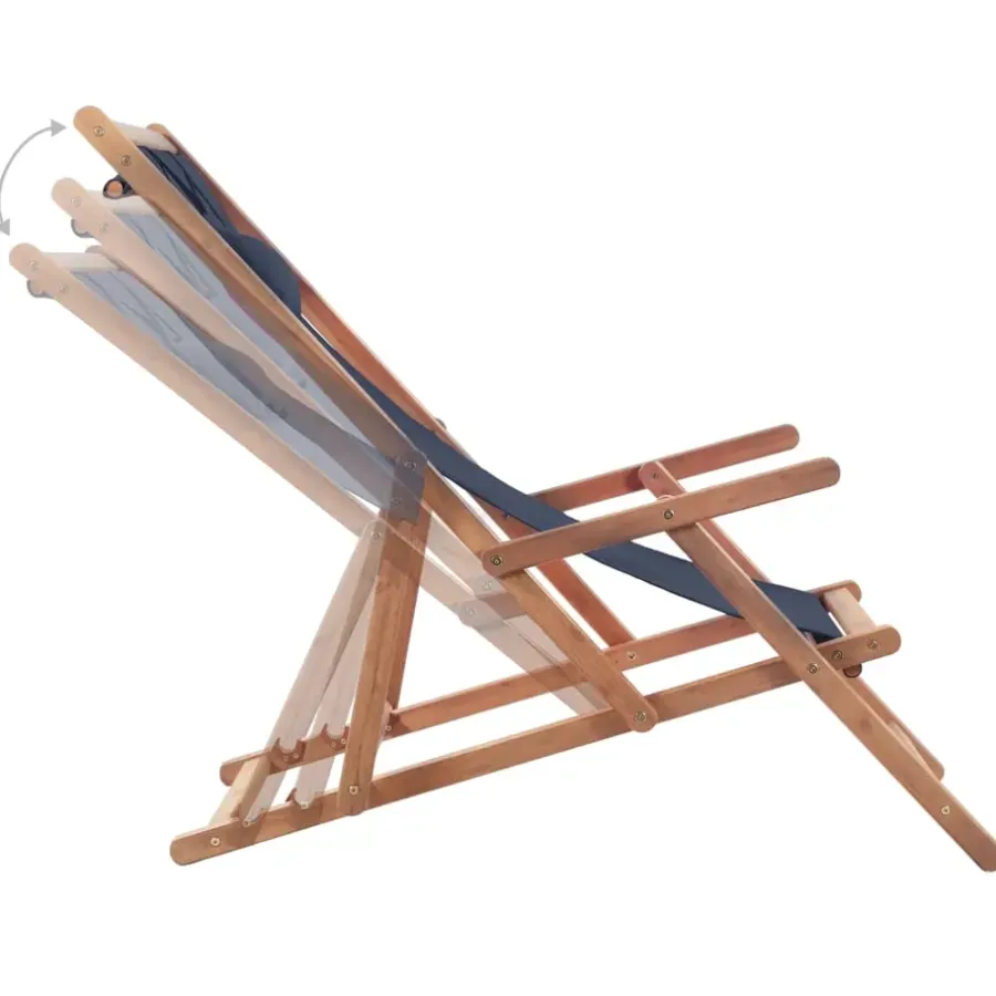 Kamperen En Outdoor-vidaXL - Strandstoel - Blauw - Stof