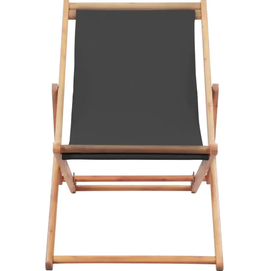 Kamperen En Outdoor-vidaXL - Strandstoel - Grijs - Stof