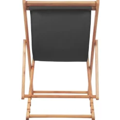 Kamperen En Outdoor-vidaXL - Strandstoel - Grijs - Stof