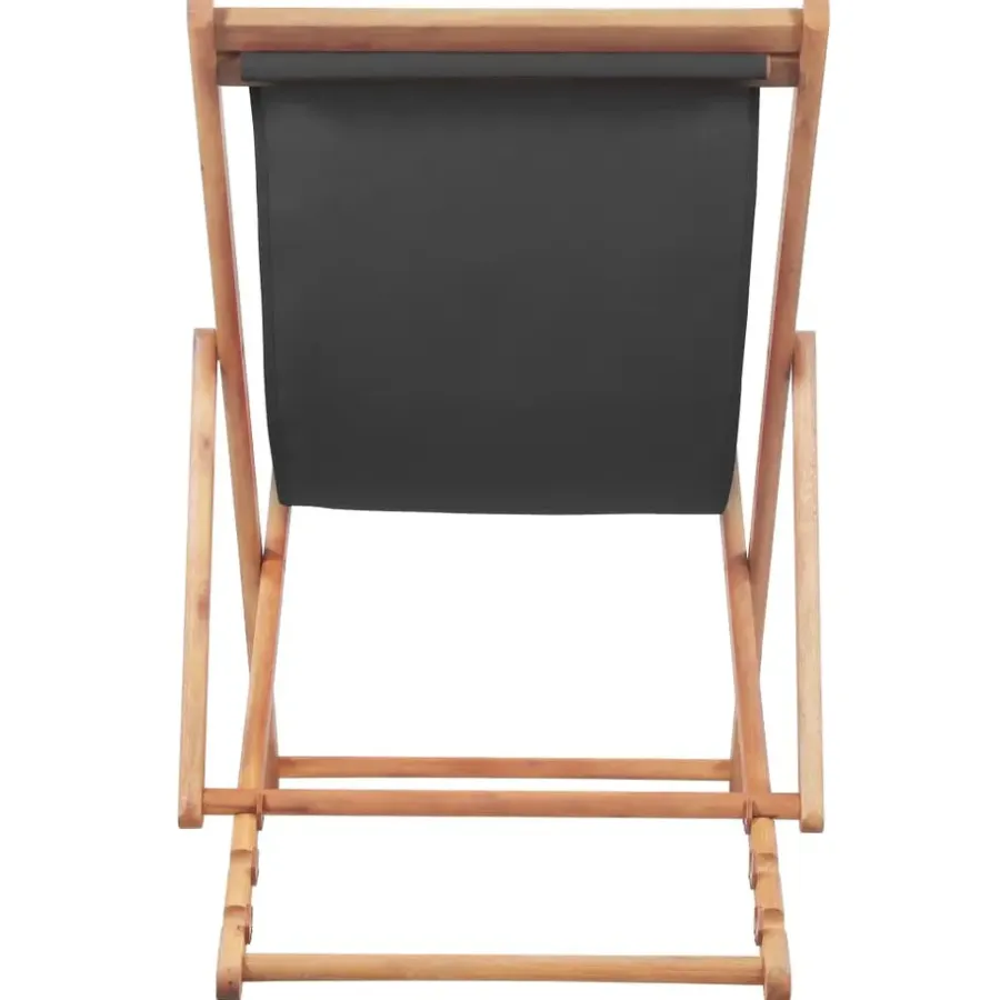 Kamperen En Outdoor-vidaXL - Strandstoel - Grijs - Stof