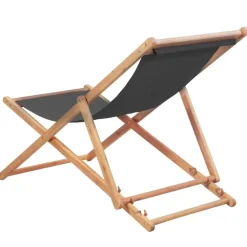 Kamperen En Outdoor-vidaXL - Strandstoel - Grijs - Stof