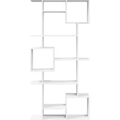 Boekenkasten|Boekenkasten-vidaXL - Symmetrische Boekenkast met vakken - Wit - Bewerkt hout - 92x29x188 cm